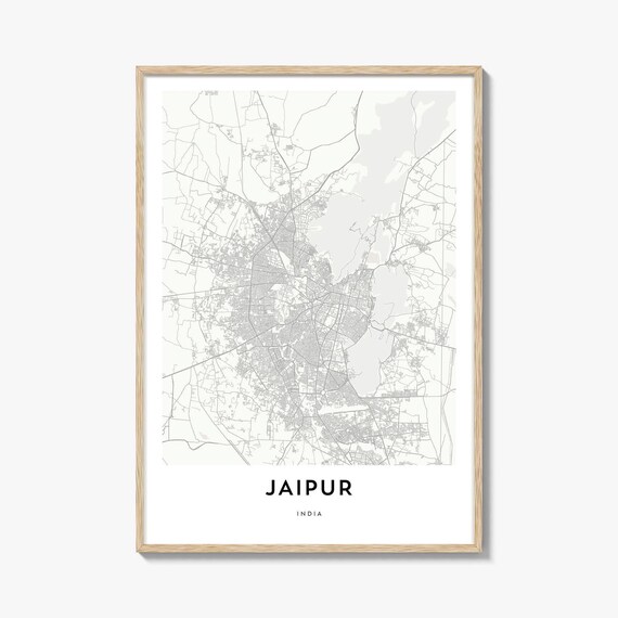 Jaipur India Modern Minimalist City Map Line Art Travel Poster