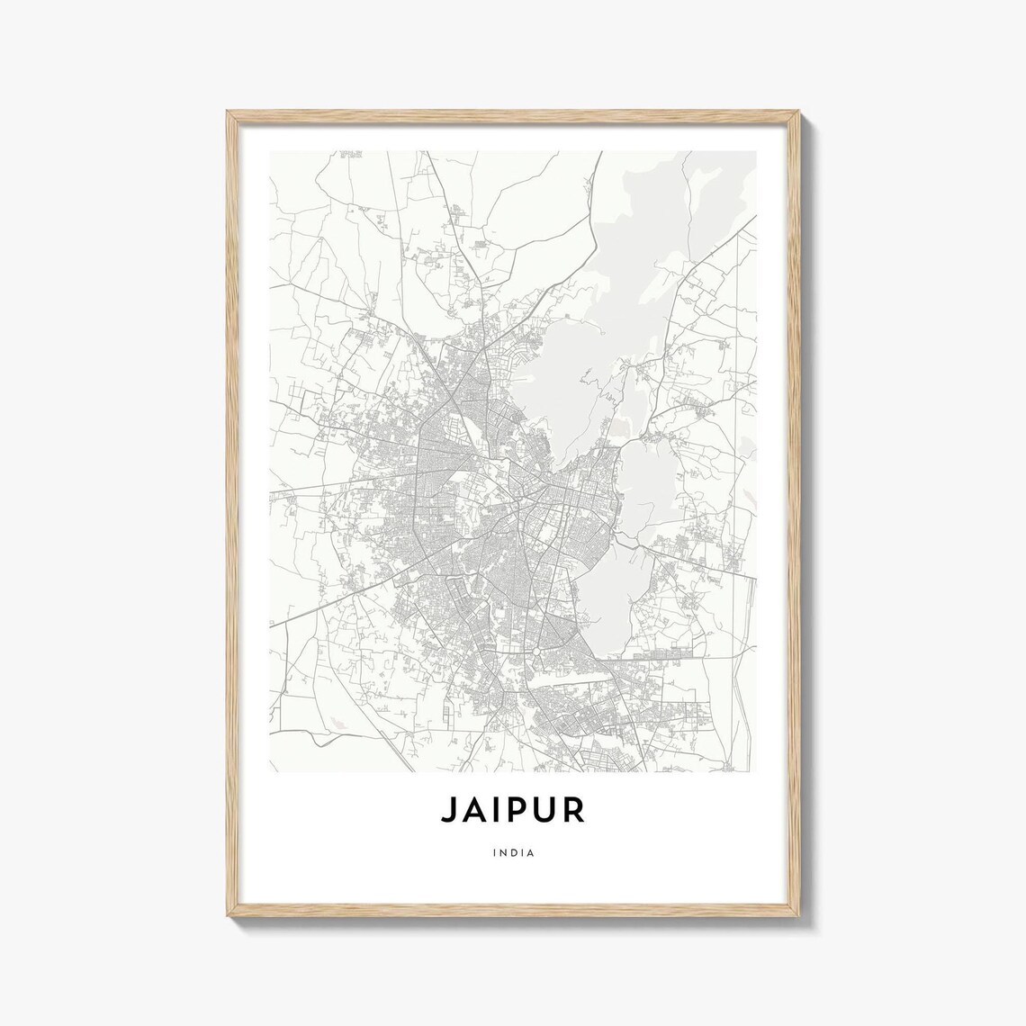 Jaipur India Modern Minimalist City Map Line Art Travel Poster