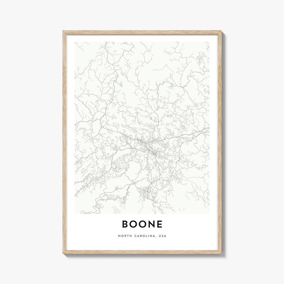 Boone North Carolina Minimalist City Street Map Line Art Poster