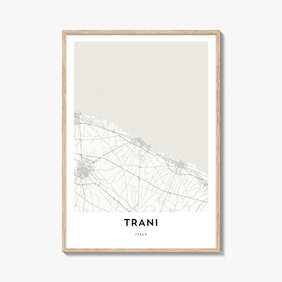 Trani Italy Adriatic Coast Minimalist Line Art City Map Poster