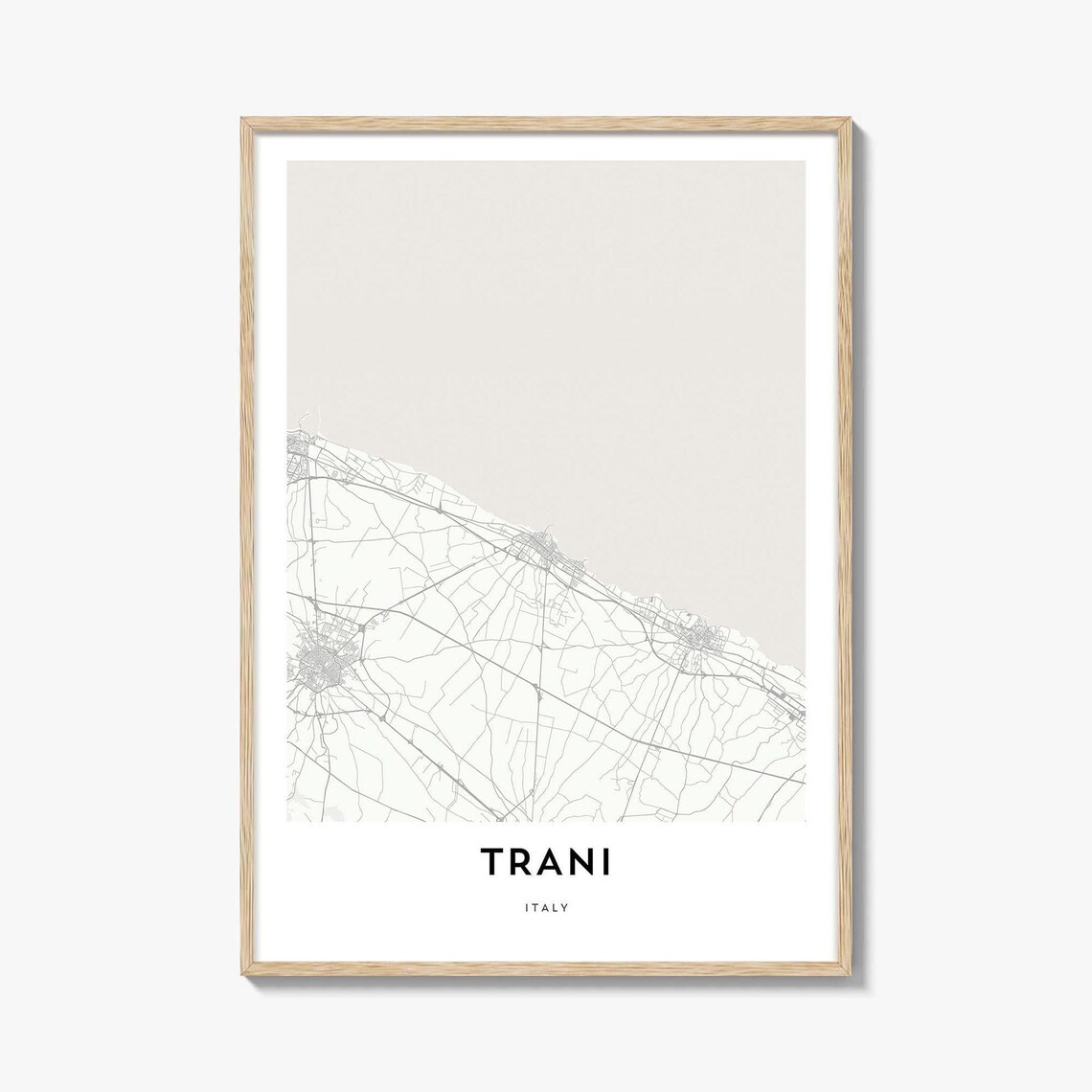 Trani Italy Adriatic Coast Minimalist Line Art City Map Poster