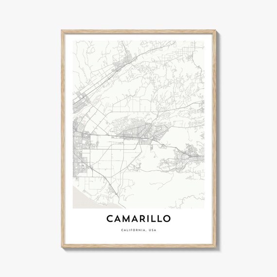 Camarillo California Minimalist City Map Street Art Home Decor Poster