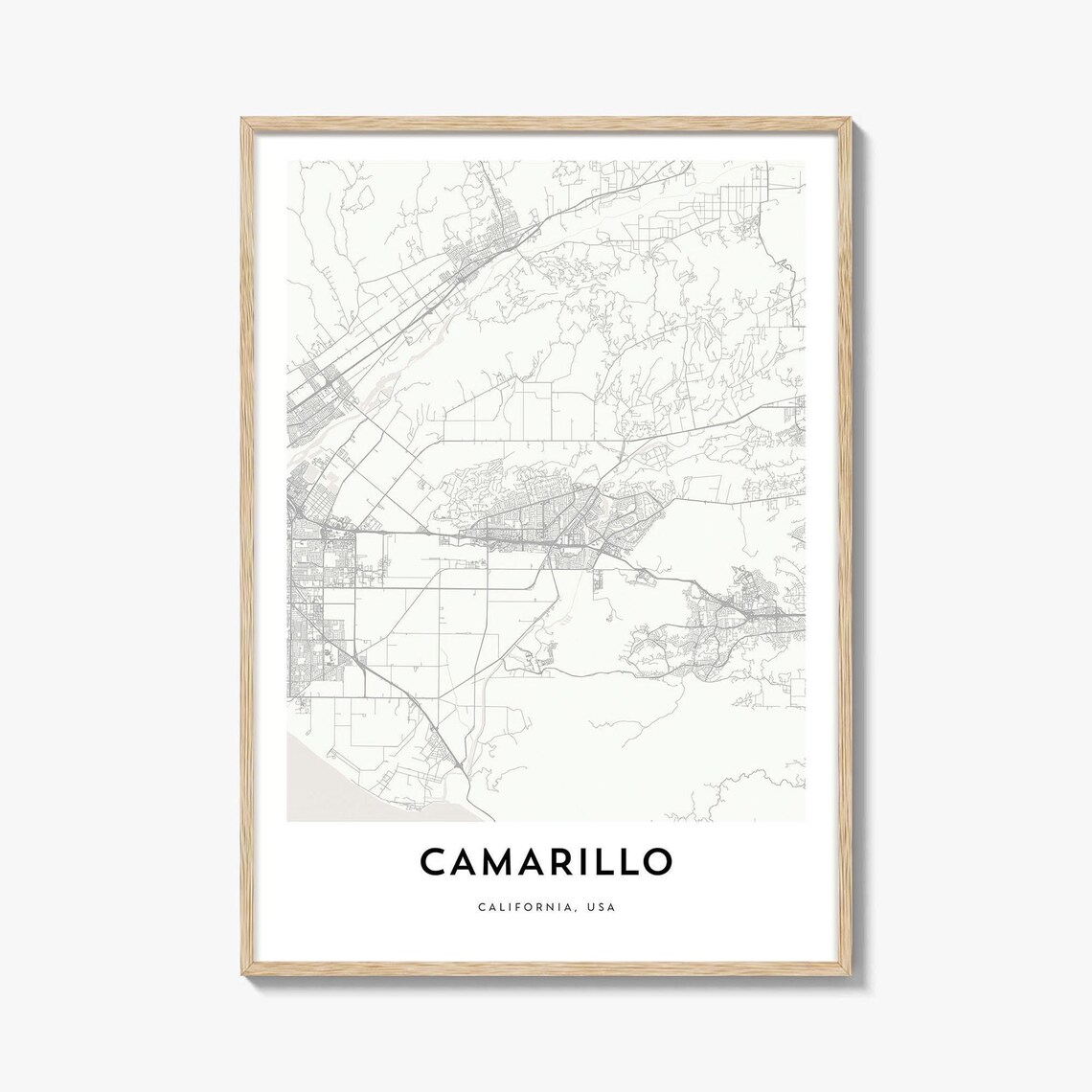 Camarillo California Minimalist City Map Street Art Home Decor Poster