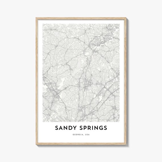 Sandy Springs Georgia Soft Minimalist City Street Map Art Poster
