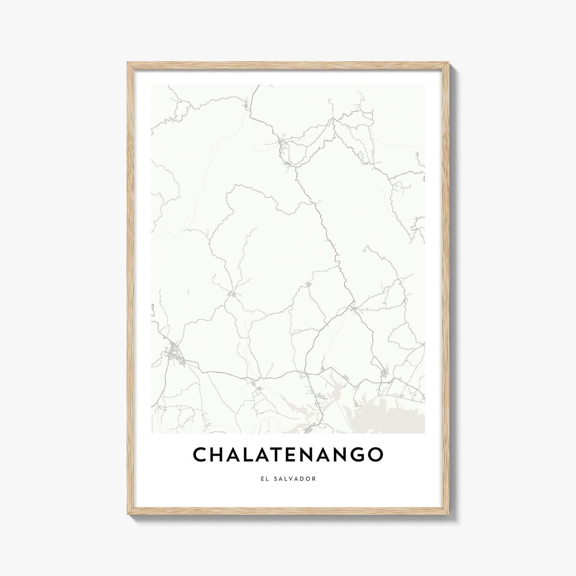 Chalatenango El Salvador Minimalist City Street Map Art Poster