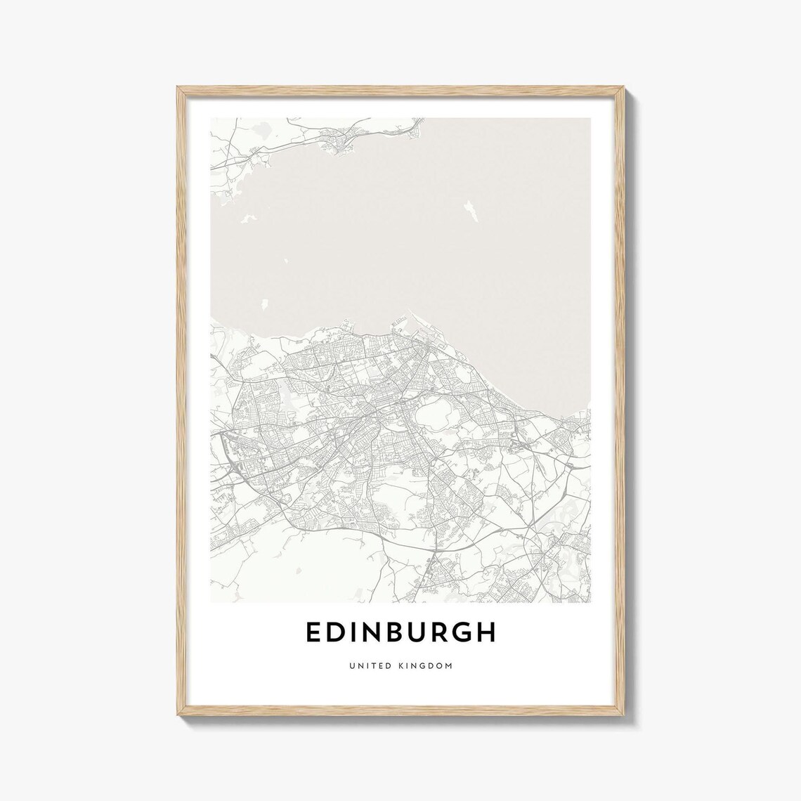 Edinburgh United Kingdom Minimalist Street Map Scottish Line Wall Art