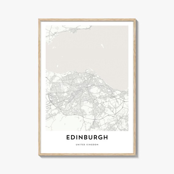 Edinburgh United Kingdom Minimalist Street Map Scottish Line Wall Art