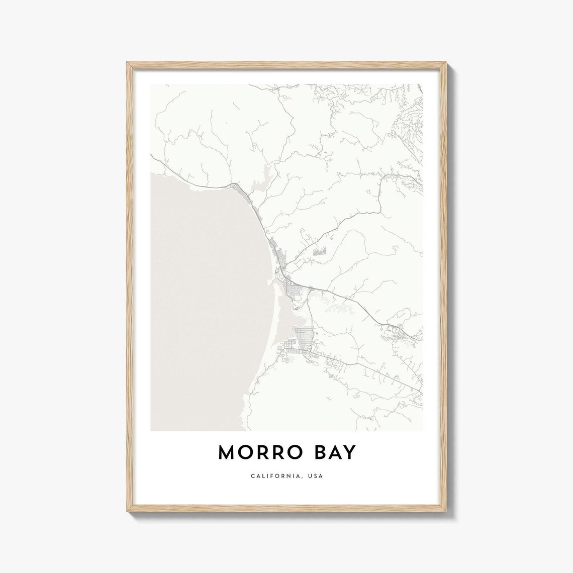 Morro Bay California Coastal City Map Minimalist Travel Poster