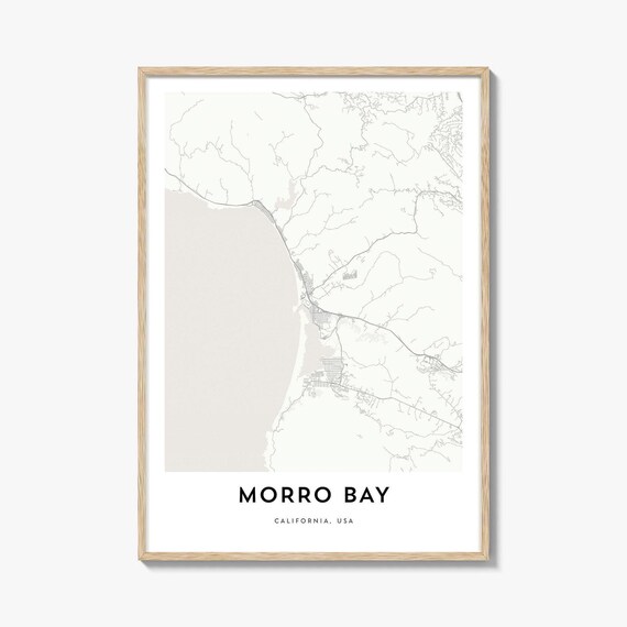 Morro Bay California Coastal City Map Minimalist Travel Poster