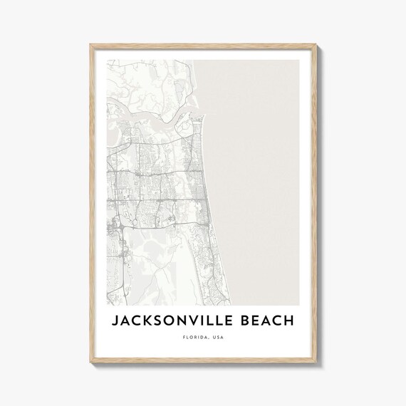 Jacksonville Beach Florida Minimalist Coastal City Map Poster