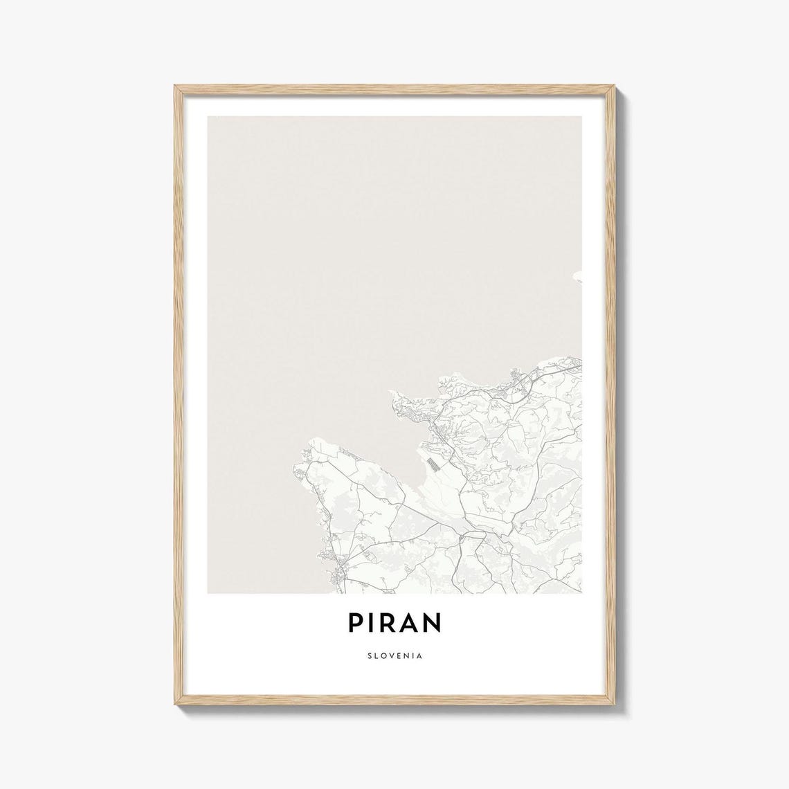 Piran Slovenia Adriatic Coast City Street Map Line Art Print