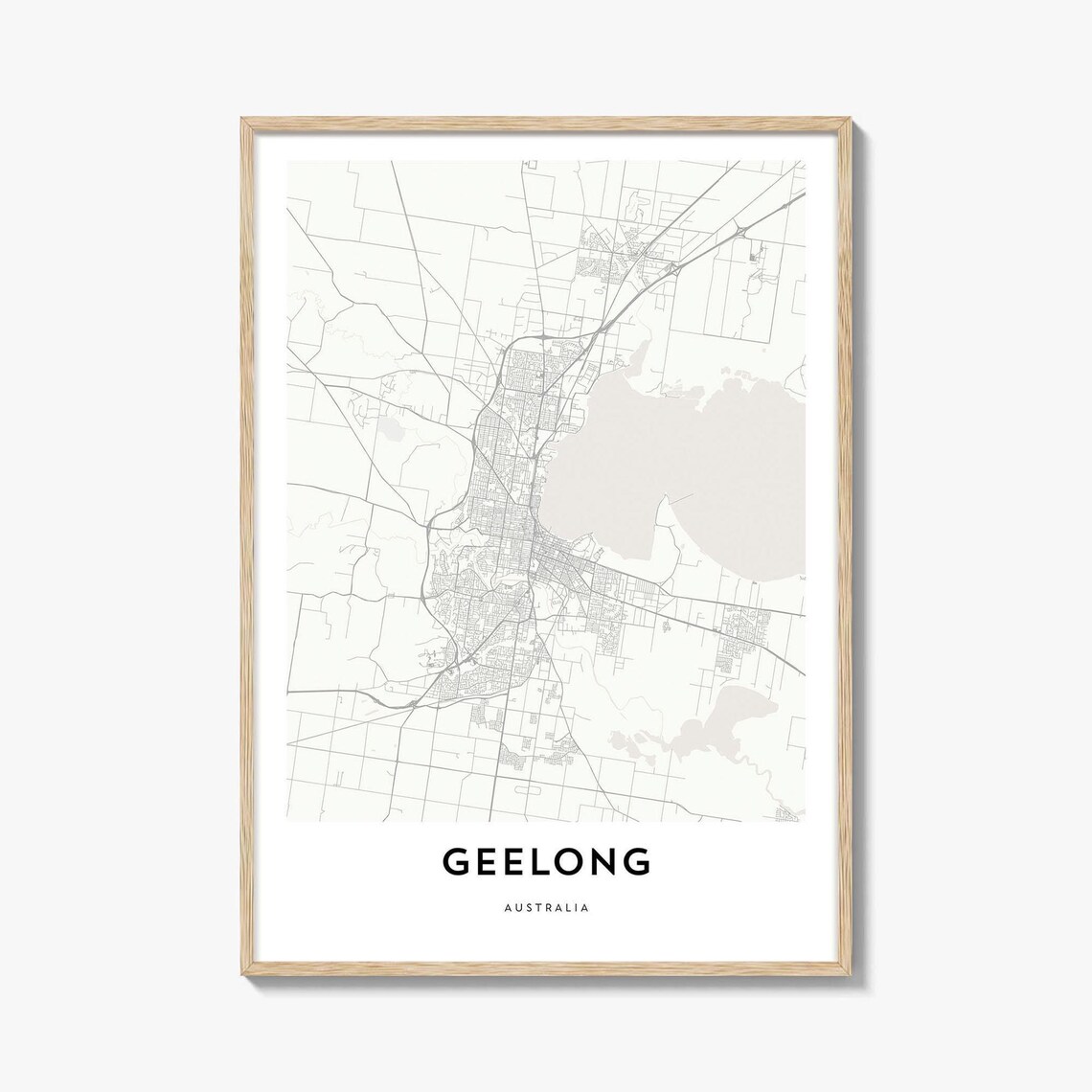 Geelong Australia Minimal Line Street Map City Art Poster Gift