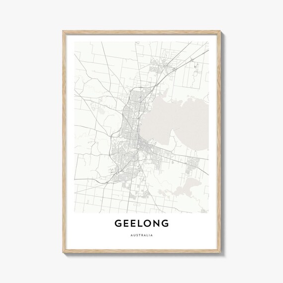 Geelong Australia Minimal Line Street Map City Art Poster Gift