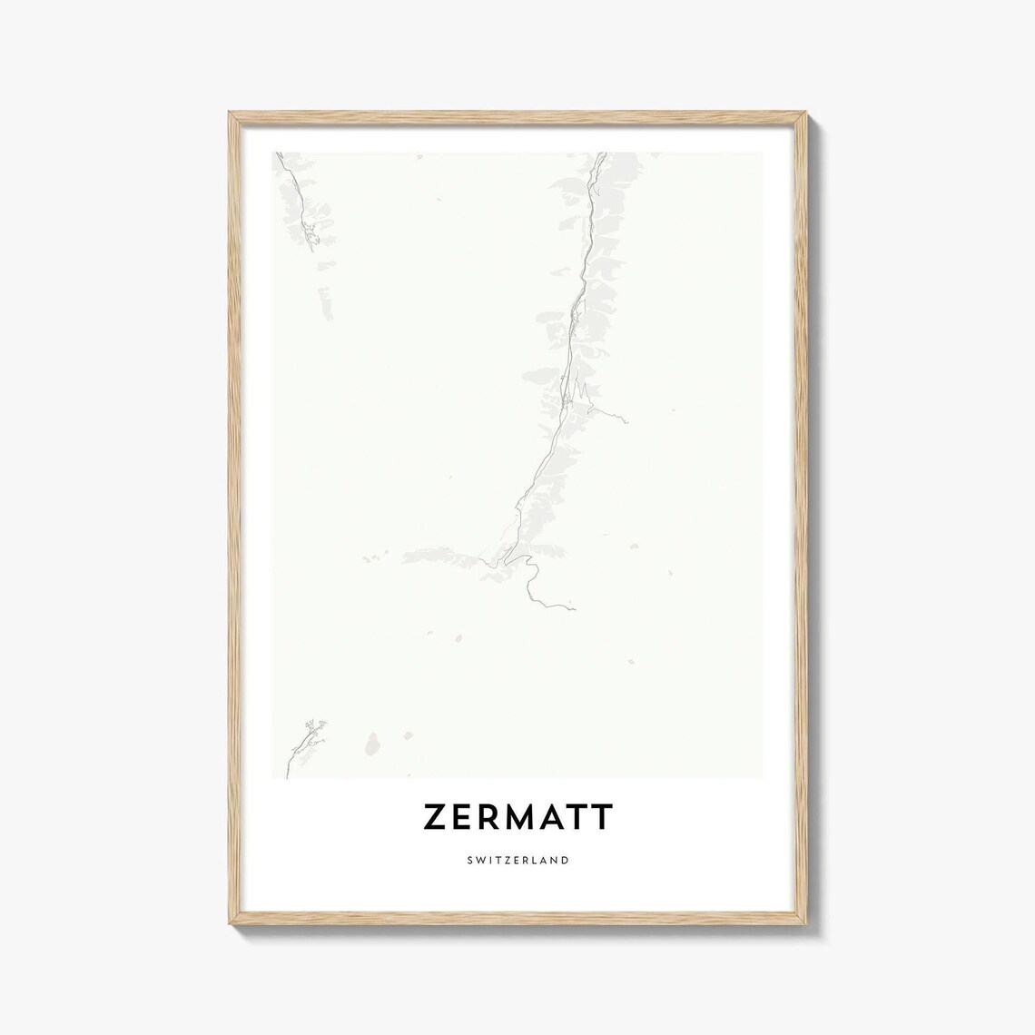 Zermatt Switzerland Watercolor City Map Gift Travel Wall Decor Poster