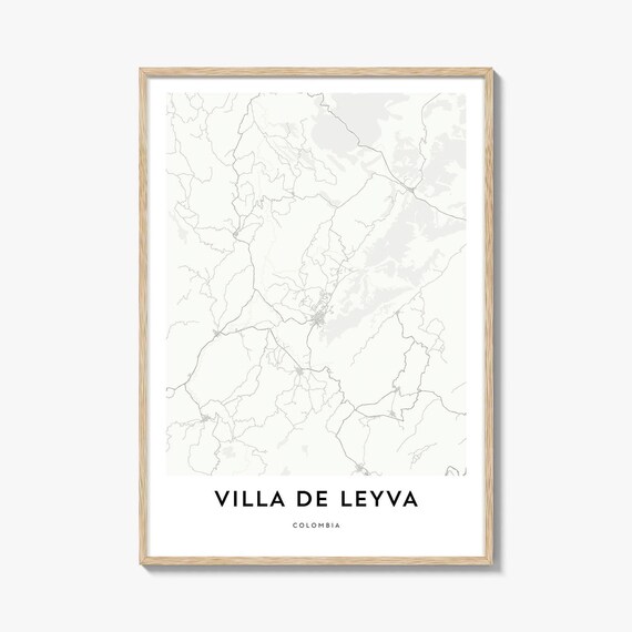 Villa de Leyva Colombia Minimalist City Map Street Art Print Gift