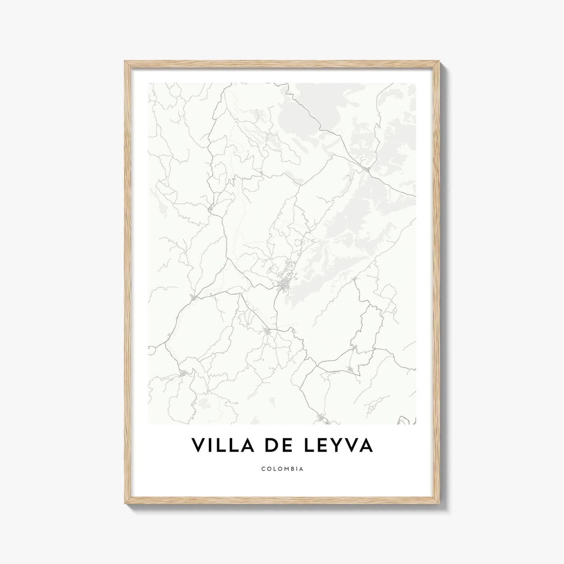 Villa de Leyva Colombia Minimalist City Map Street Art Print Gift