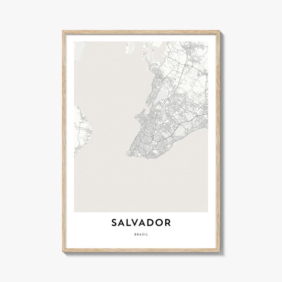 Salvador Brazil Minimalist City Map Coastal Line Art Travel Poster