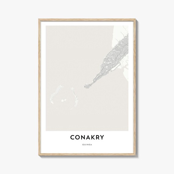 Conakry Guinea Minimalist City Street Map Home Office Poster