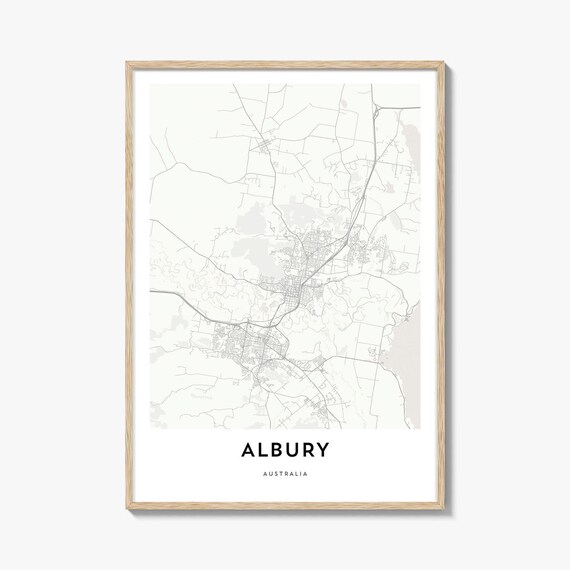 Albury Australia Minimalist City Street Map Modern Line Art Wall Art