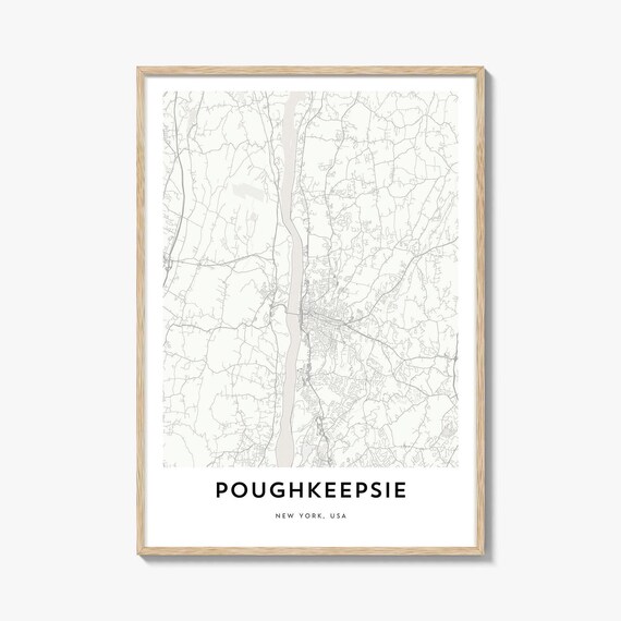 Poughkeepsie New York Minimalist Hudson Valley City Map Poster