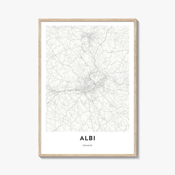 Albi France Minimalist City Map Street Layout Travel Wall Poster