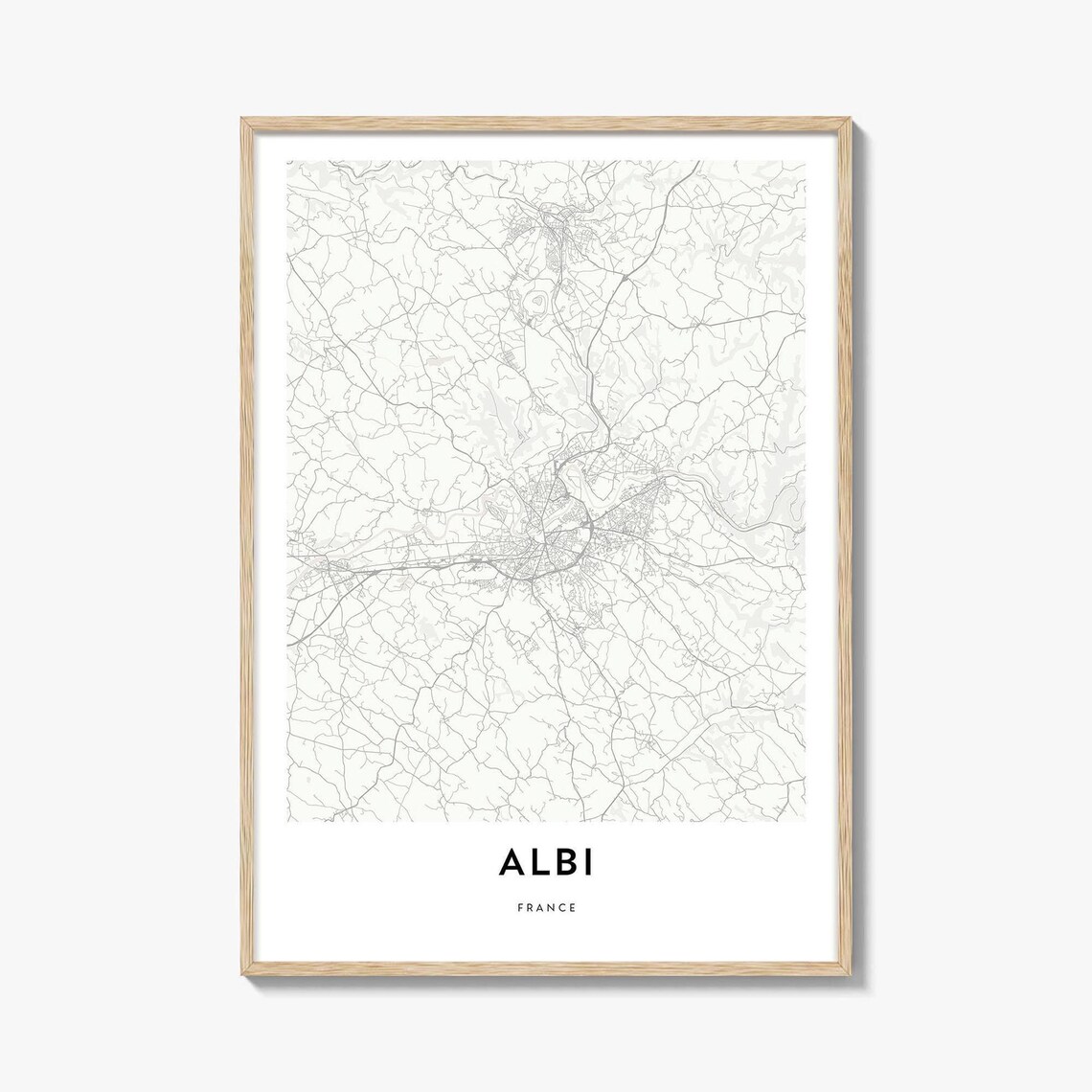 Albi France Minimalist City Map Street Layout Travel Wall Poster