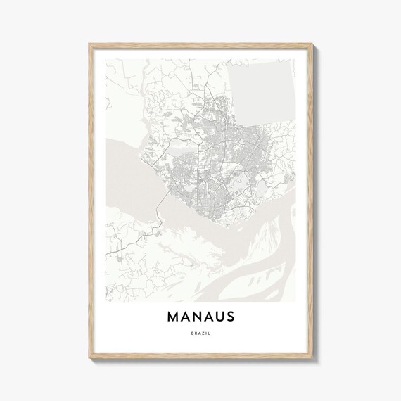 Manaus Brazil Minimalist Street Map City Artwork Gift Poster