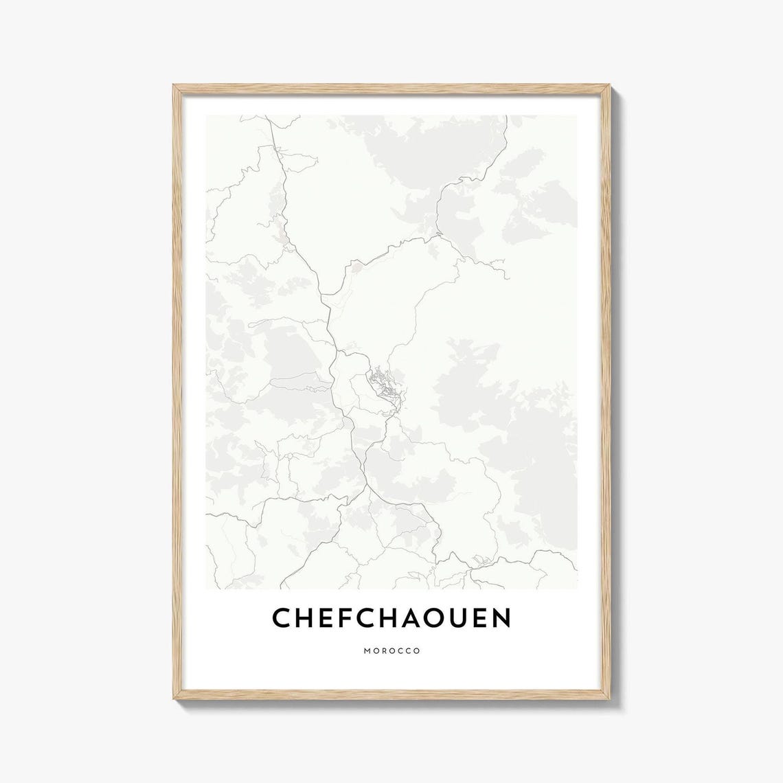 Chefchaouen Morocco Minimalist City Map Poster Gift Home Office Decor