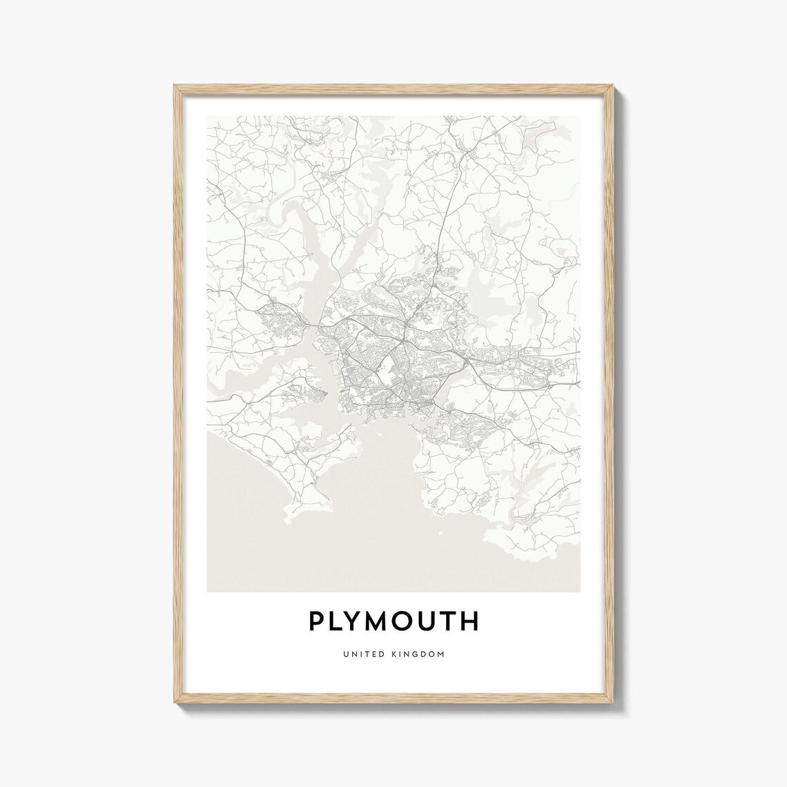 Plymouth United Kingdom Minimalist Street Map Line Art Poster