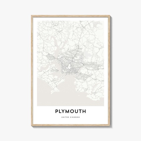Plymouth United Kingdom Minimalist Street Map Line Art Poster