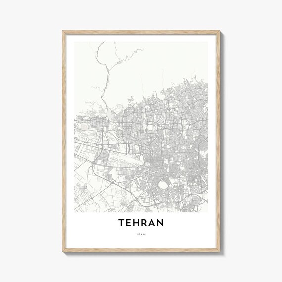 Tehran Iran Minimalist Street Map City Artwork Home Decor Poster
