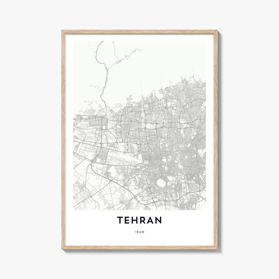 Tehran Iran Minimalist Street Map City Artwork Home Decor Poster