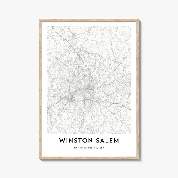 Winston Salem North Carolina Minimalist City Map Poster USA Artwork