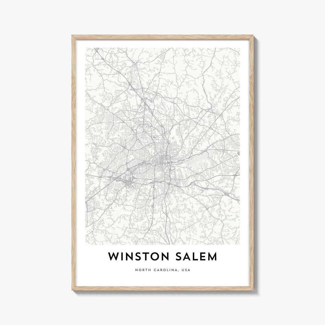 Winston Salem North Carolina Minimalist City Map Poster USA Artwork