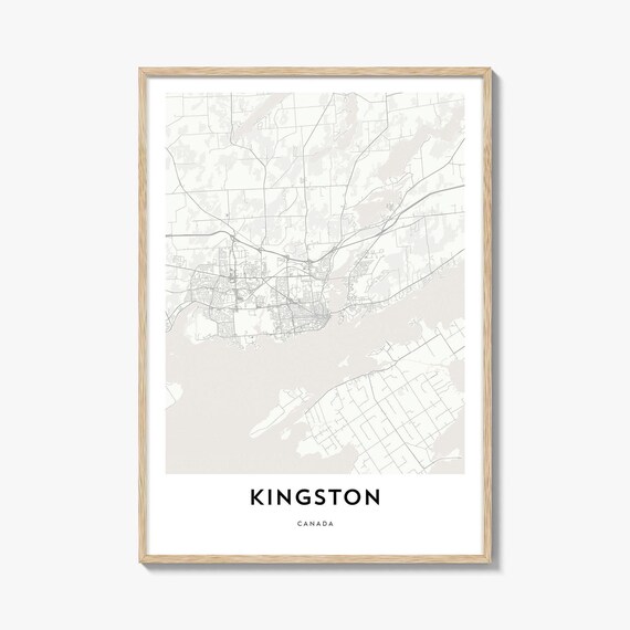 Kingston Canada Minimalist Street Map Line Art Travel Poster