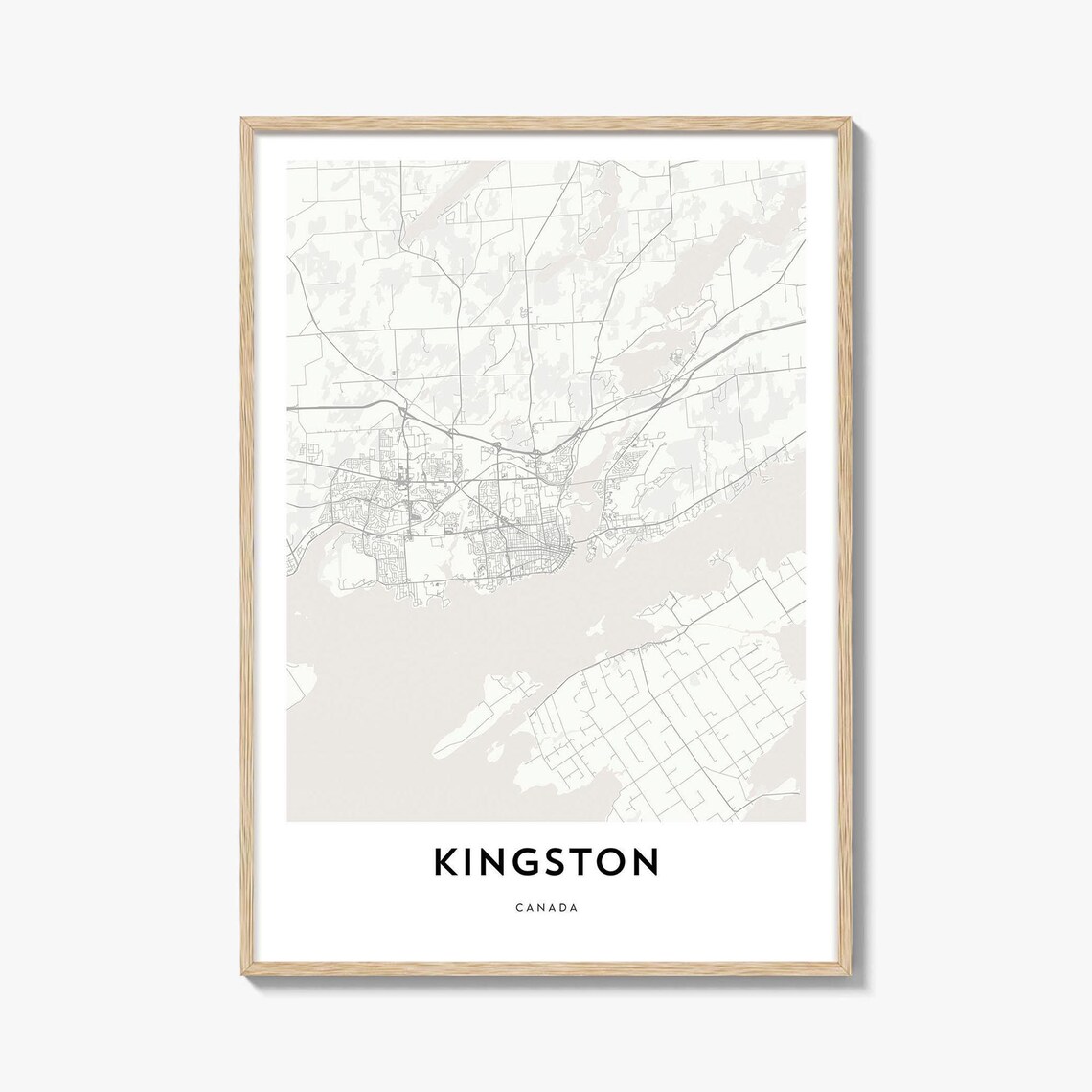 Kingston Canada Minimalist Street Map Line Art Travel Poster