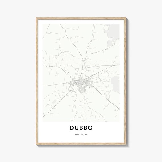 Dubbo Australia Minimalist City Map Line Art Modern Travel Poster