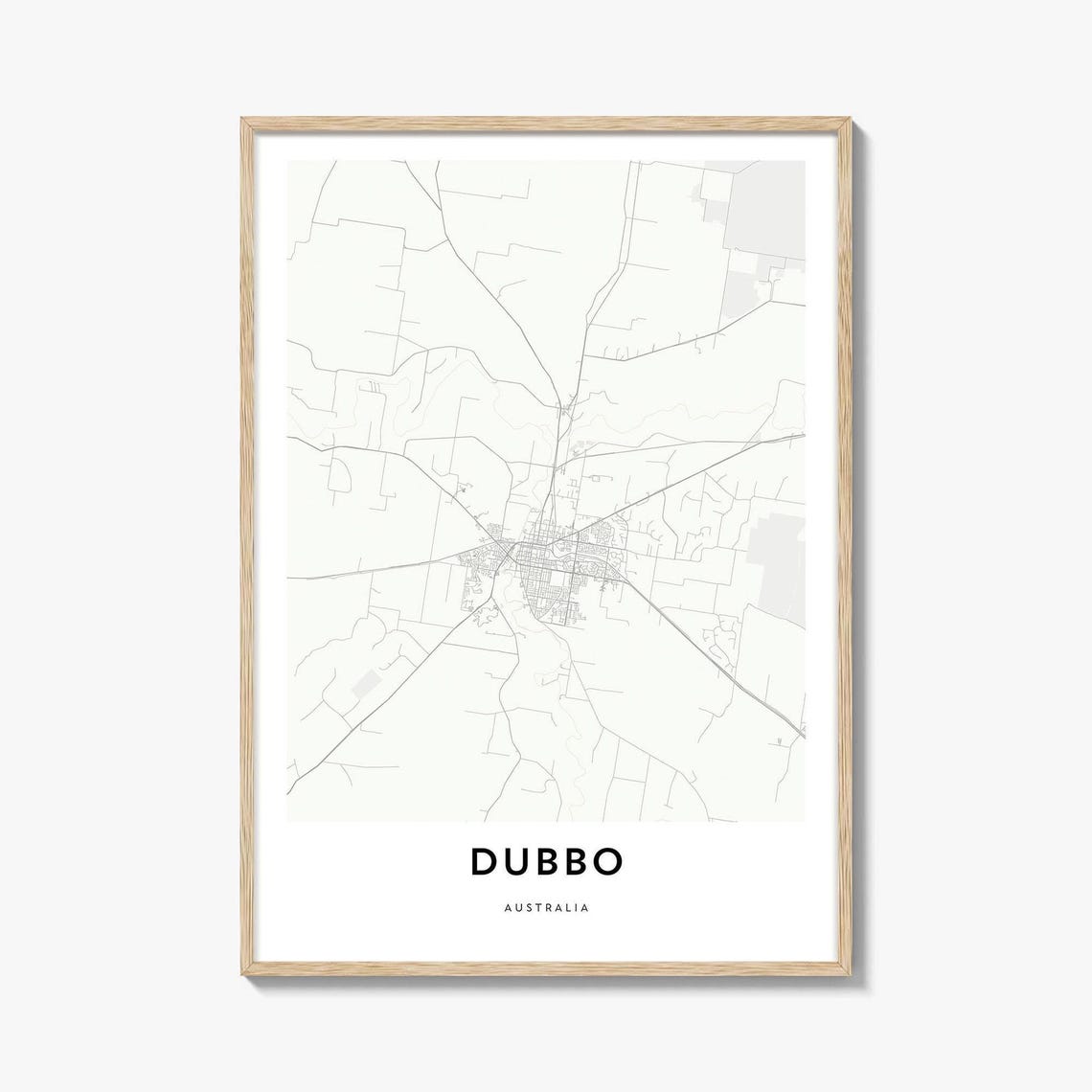 Dubbo Australia Minimalist City Map Line Art Modern Travel Poster