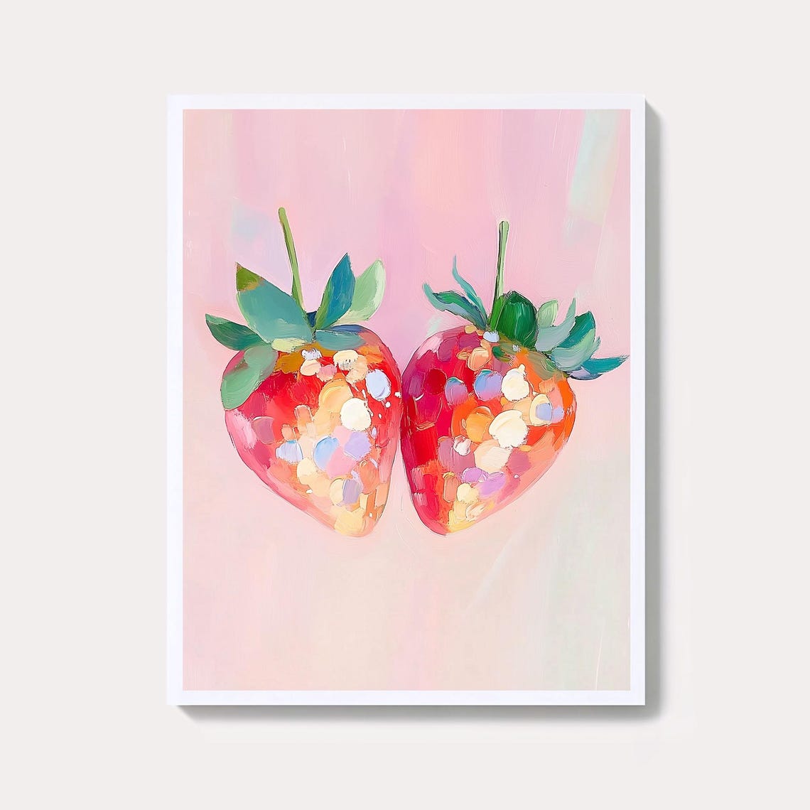 Pink Glam Disco Strawberry Summer Cocktail Party Kitchen Decor Poster