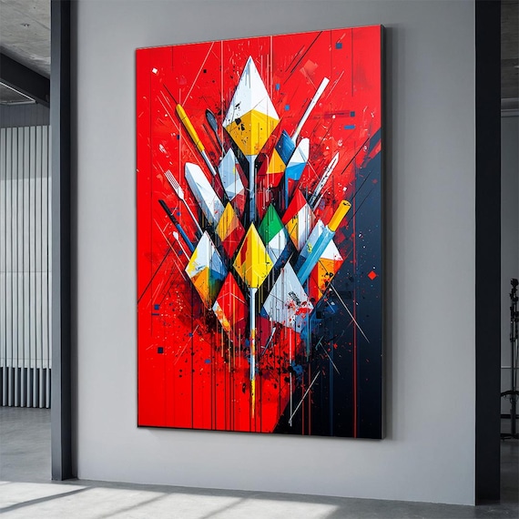 Painter Equipment Painting Abstract Paintbrush Palette Art Abstract Painter Wall Decor Painter Gift Art