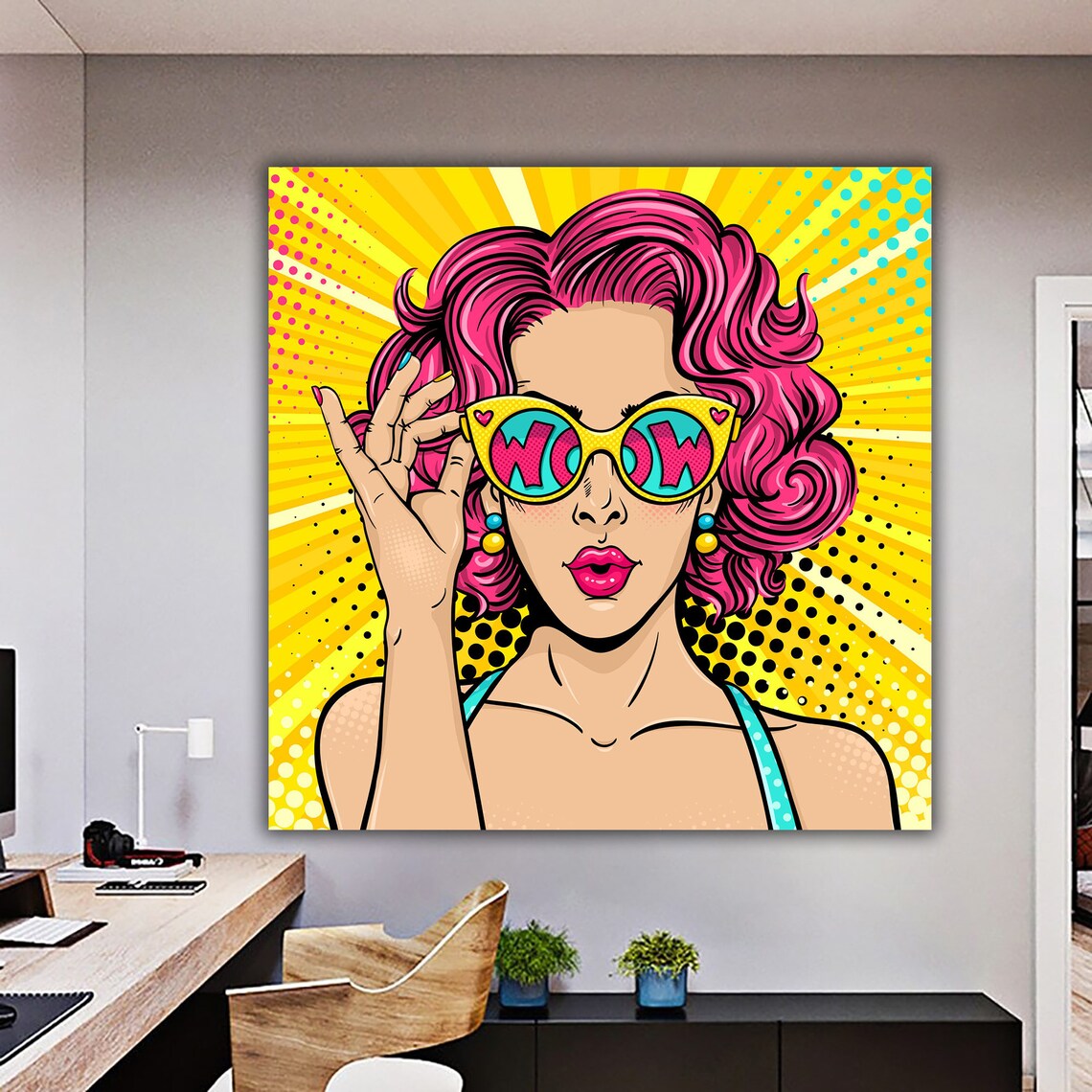 Pop Art Woman Wow Omg Shock Comic Style Art Print