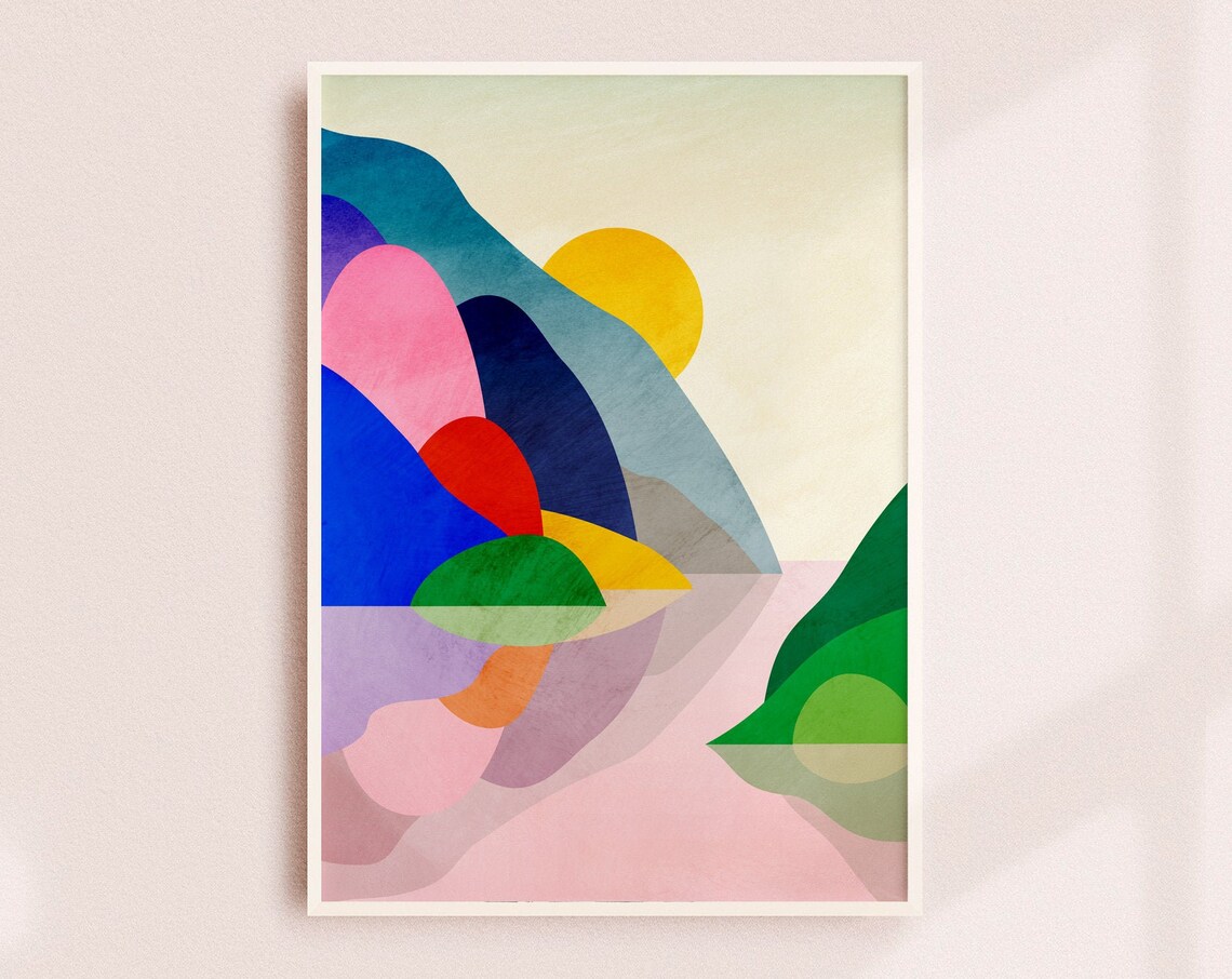 Mountain Lake Landscape Art Print, Nature Decor - Image 4