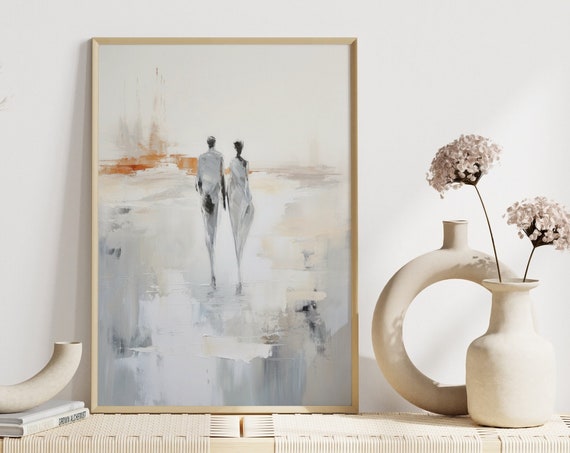Abstract Couple Art Print, Modern Living Room Decor