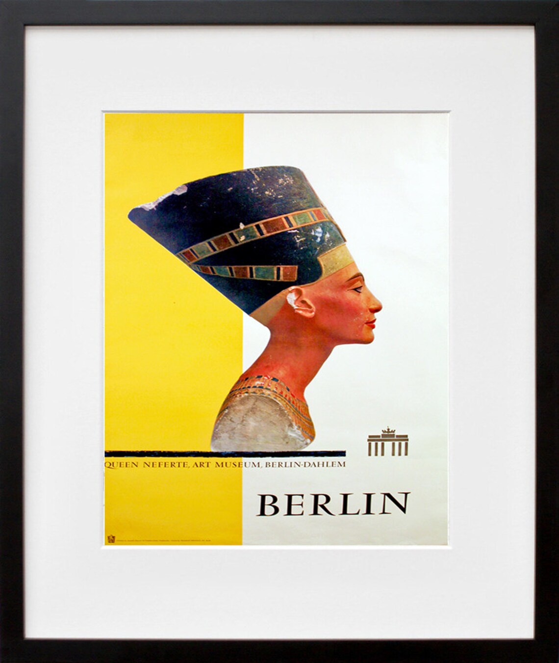 Berlin Queen Nefertiti Art Museum Exhibition Vintage Travel Poster - Image 2