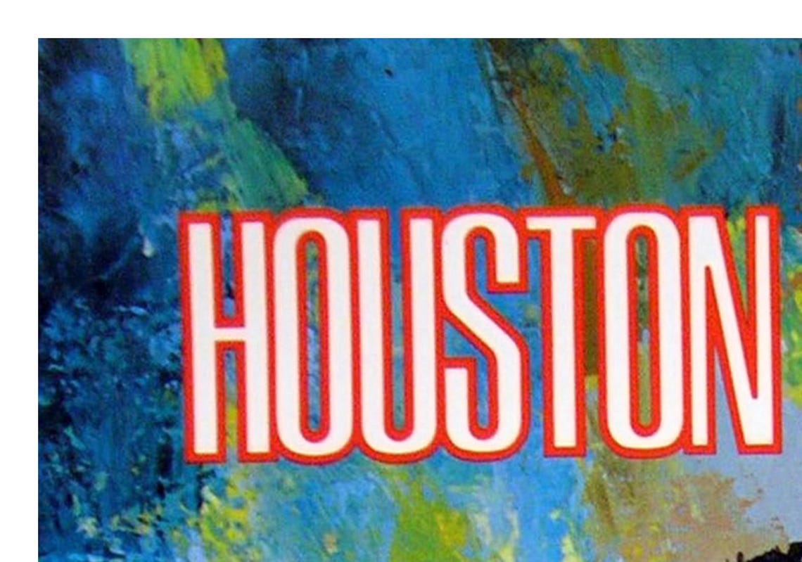 Houston Delta Air Lines Poster Rocket Launch Space Age Vintage Art - Image 2