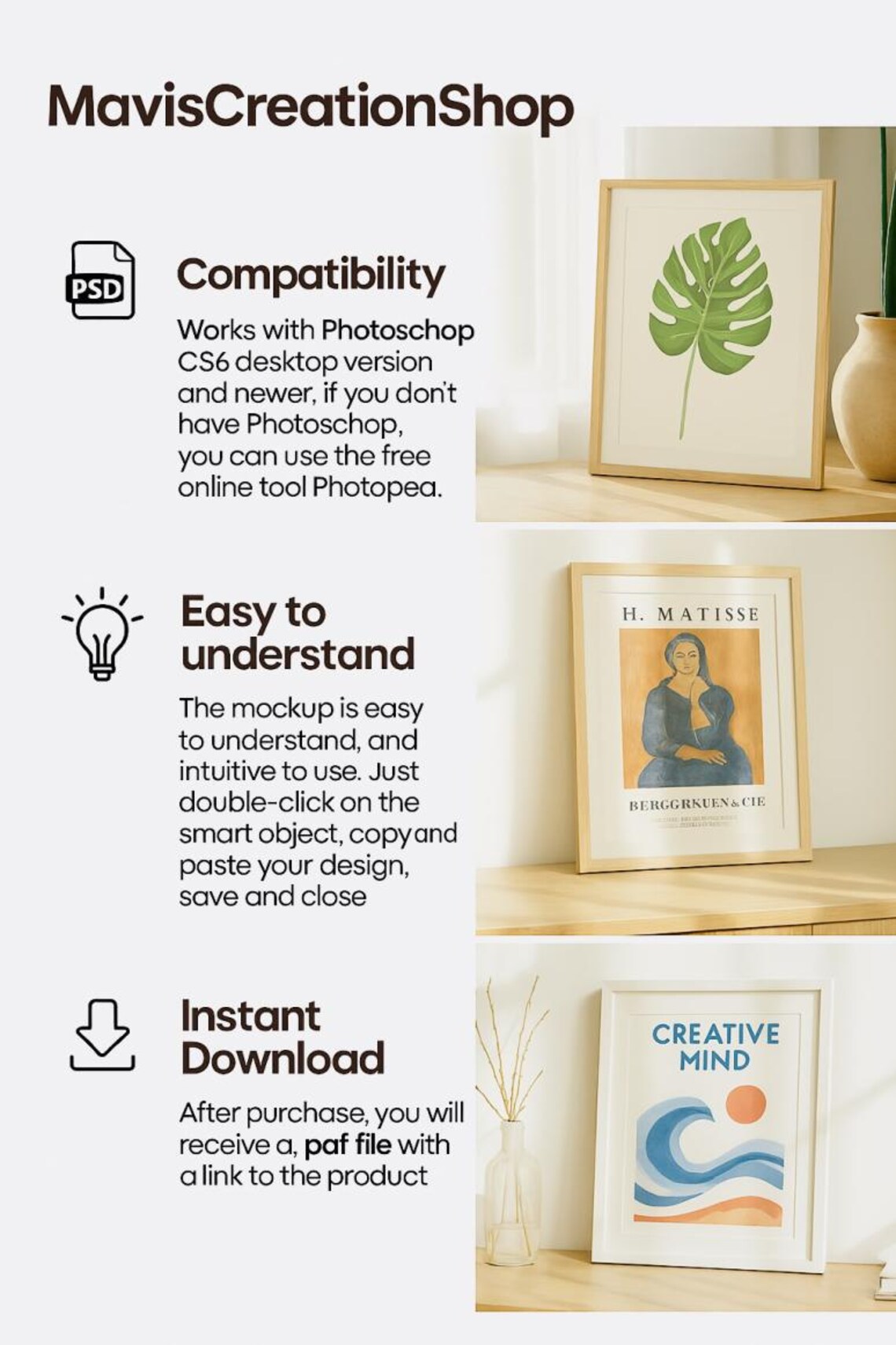 Frame Mockup Photoshop Display Template With Text - Image 2