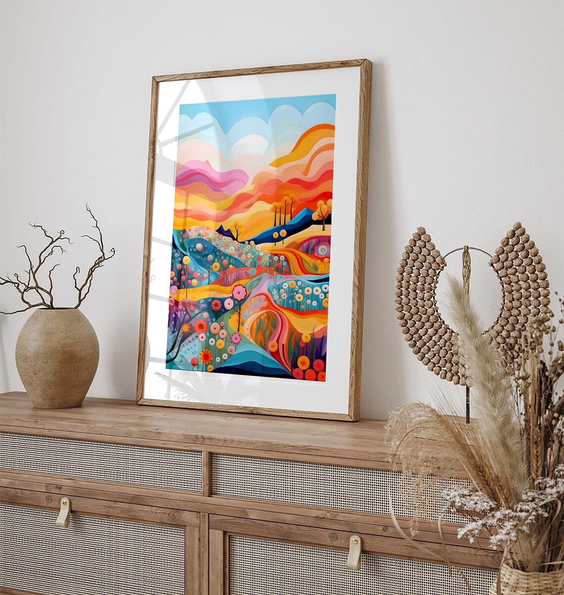 Abstract Mountain Artwork, Colorful Landscape Art Print - Image 3