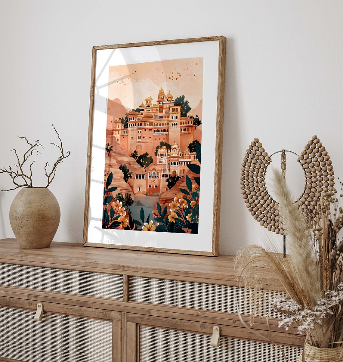 Jaipur Pink City Palace Rajasthan India Architecture Travel Poster - Image 2