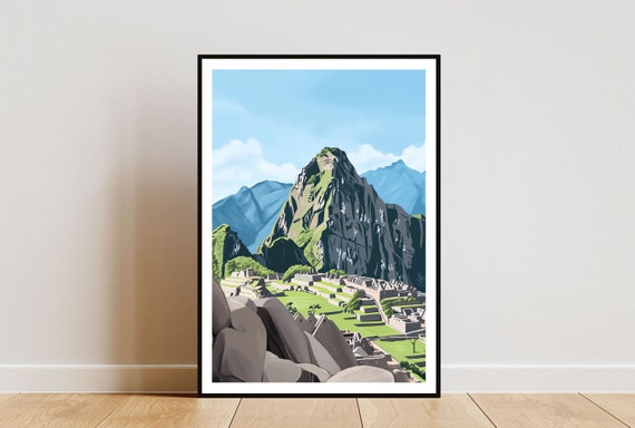 Machu Picchu Poster Machu Picchu Print Machu Picchu Wall Art Travel Poster Peru Print Machu Picchu Peru Peru Wall Art Pastel Art