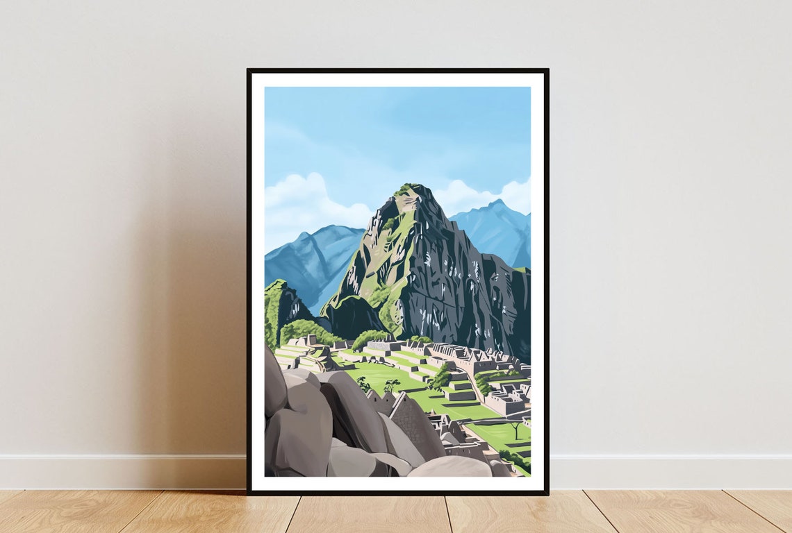 Machu Picchu Andes Mountains Ancient Inca Ruins Scenic Art Poster